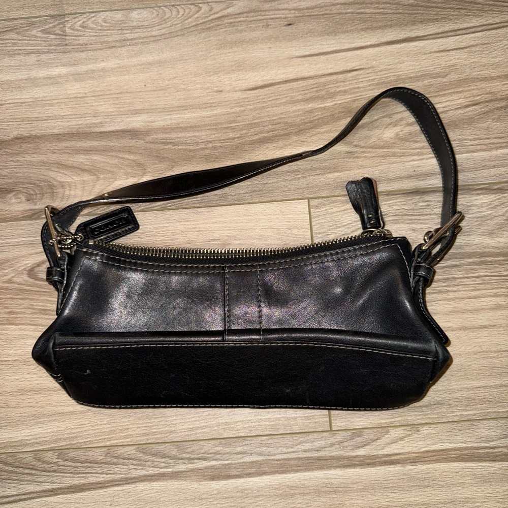 Coach Black Leather Hamptons SoHo Demo Baguette Shoulder Bag Vintage Y2K #7461